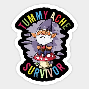 Tummy Ache Survivor Stomach Aches Abdominal Pain Gnome Lover Sticker